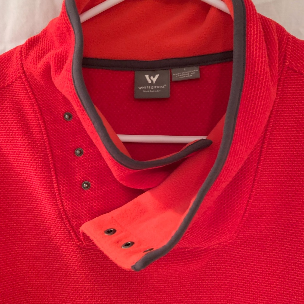 White Sierra Red/orange Fleece size L